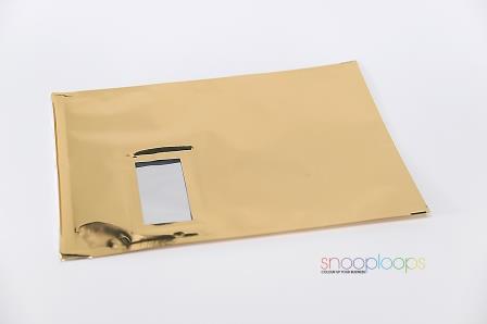 gold opak C4 Snooploop Folienumschlag mit Fenster 