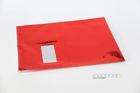 rot opak C4 Snooploop Folienumschlag mit Fenster 